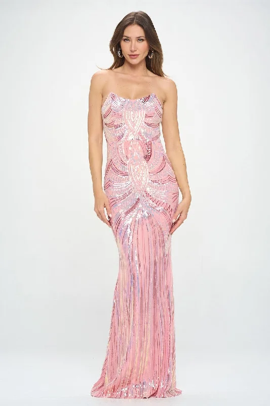 ssb pink sequin gown Sequin Slip Dress