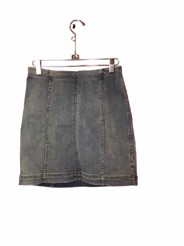 Free People Denim Size 4 Skirt Belted Denim Skirt