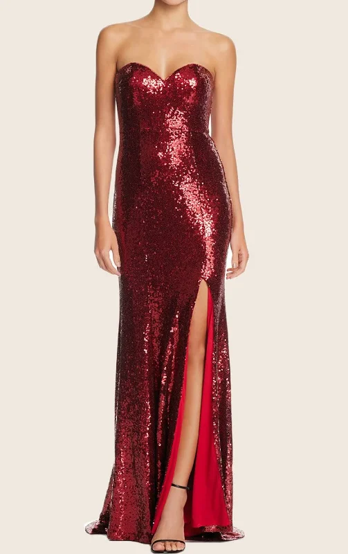 S - bariano red sequin fitted gown Sequin Shift Dress