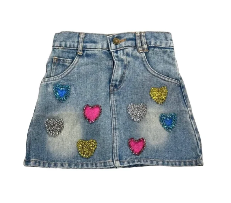 Sparkle Denim Skirt Fitted Denim Skirt