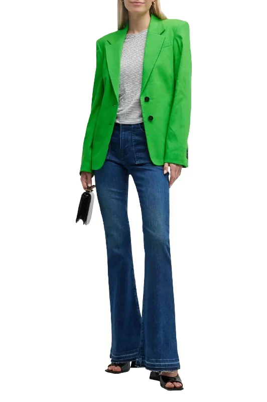 The Femme Blazer In Bright Peridot Elegant Blazer Look