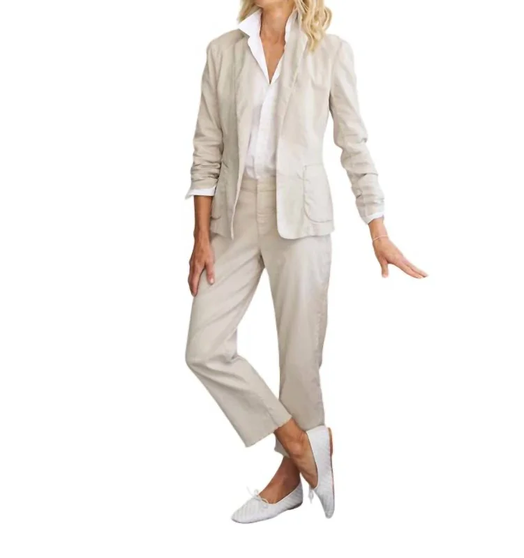 Tailored Linen Blazer In Cement Women’s Blazer Fashion