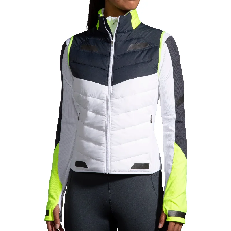 Brooks Run Visible Insulated Womens Running Gilet - White Women's wedding guest jackets