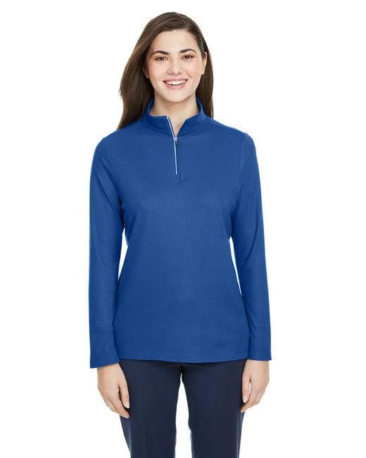 CORE365 Ladies' Fusion ChromaSoft  Pique Quarter-Zip CE405W Comfortable Hoodie Sweatshirt