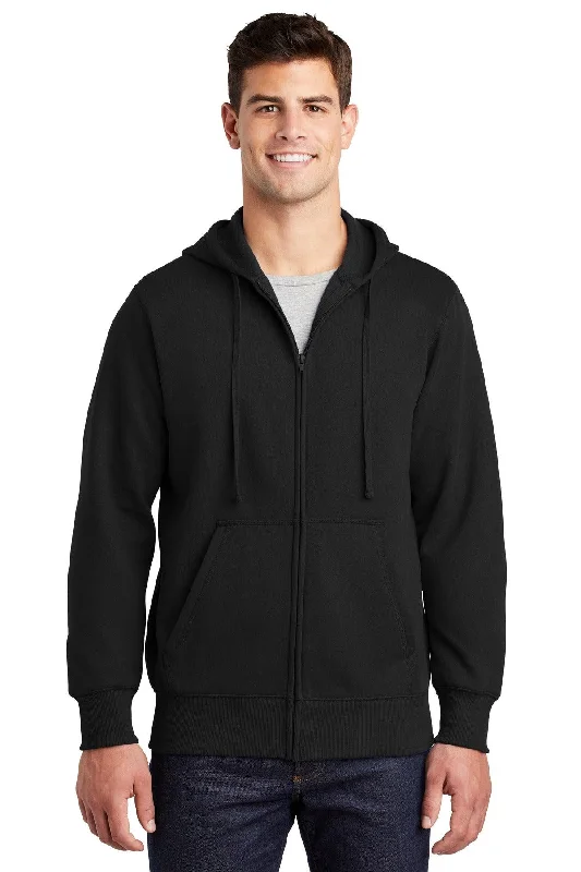 Sport-Tek Full-Zip Hooded Sweatshirt. ST258 Hoodie with Drawstrings