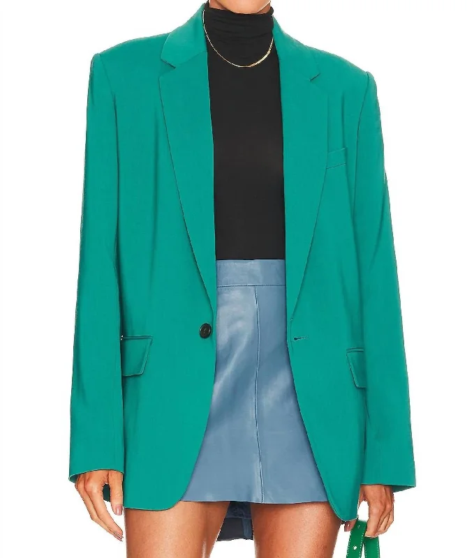 Dakota Jacket In Jade Stylish Fitted Blazer