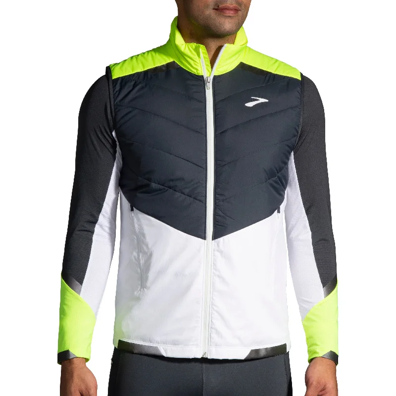 Brooks Run Visible Insulated Mens Running Gilet - White Women's heated jackets