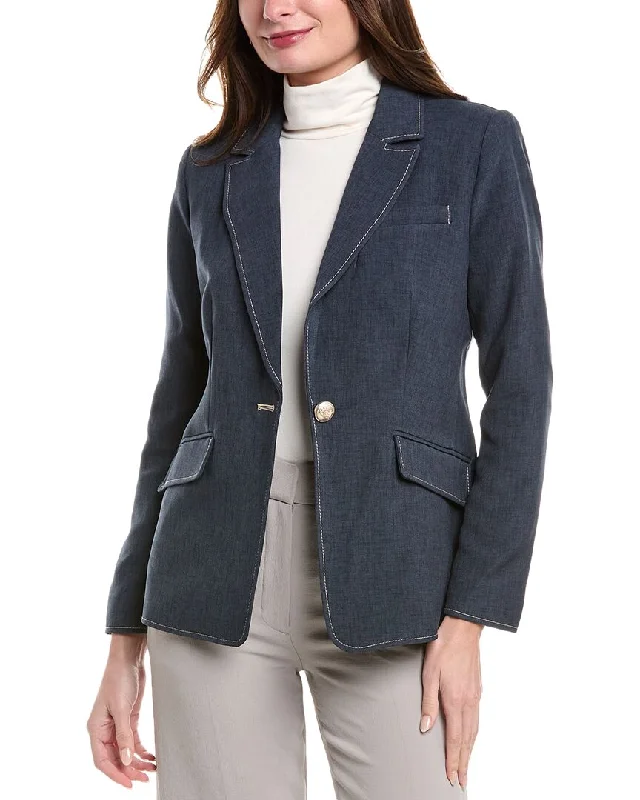 T Tahari Denim Blazer Classic Style Blazer