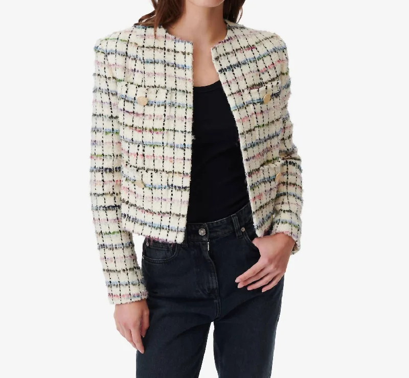 Miora Tweed Jacket In Multicolor Printed Women’s Blazer