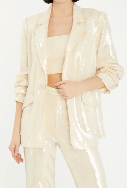 Kimmi Blazer In Alabaster Blazer with Ruffles