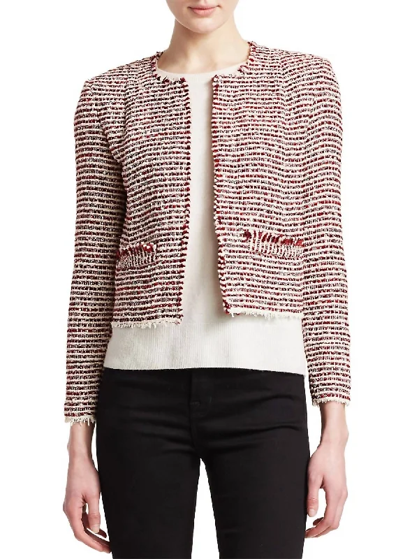 Riona Jacket In Red/white Modern Women’s Blazer