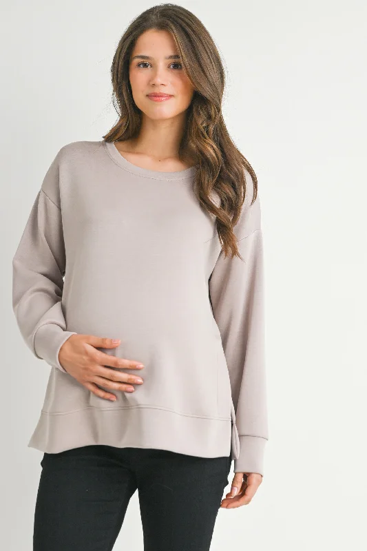 Casual Maternity Loose Fit Crewneck Pull Over Elegant Women’s Pullover