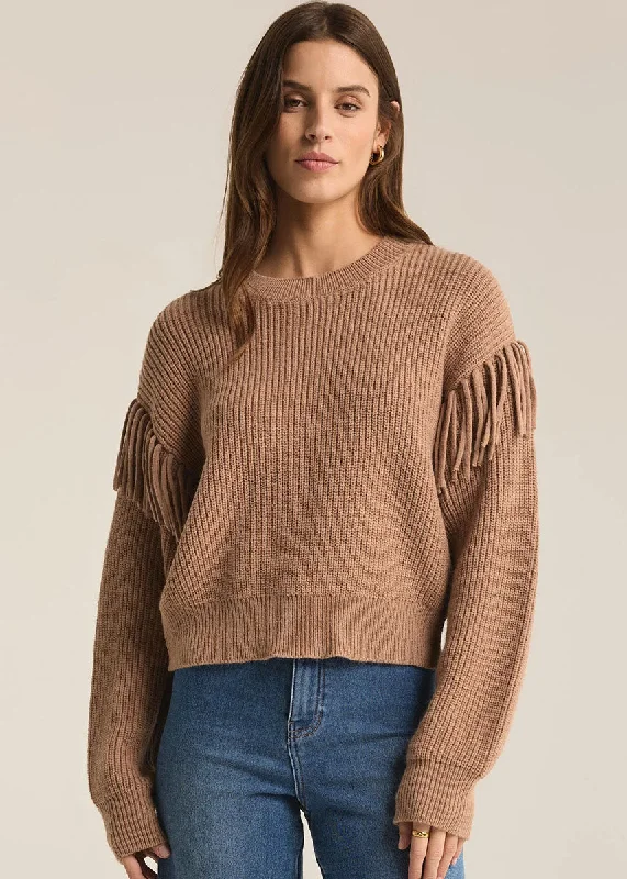 On The Fringe Sweater - Campfire Long Sleeve Pullover