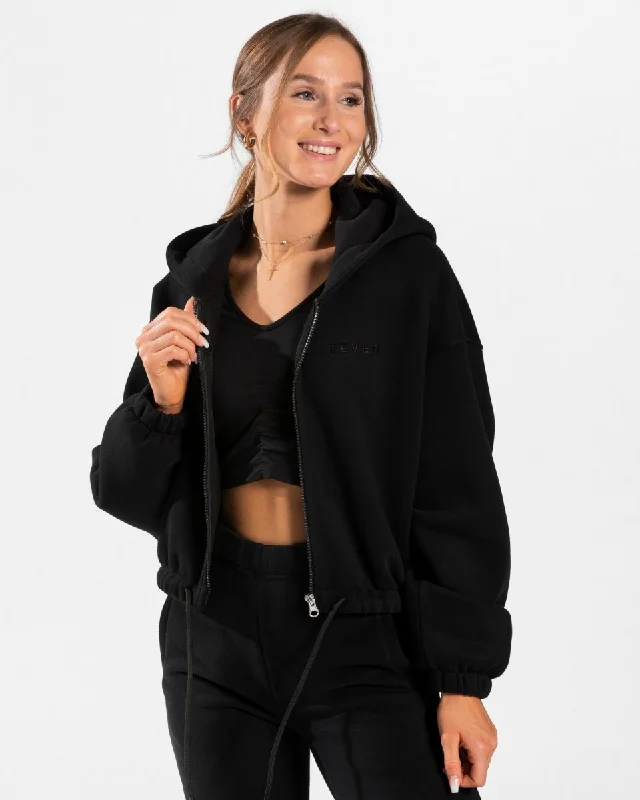 Iconic Oversized Zip Hoodie "Schwarz" Stylish Pullover Outfit