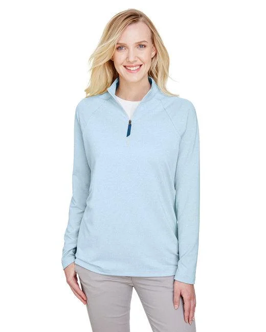 Devon & Jones CrownLux Performance  Ladies' Clubhouse Micro-Stripe Quarter-Zip DG480W Women’s Oversized Hoodie