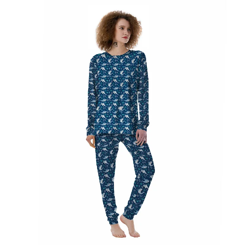 Shark Cute Print Pattern Women's Pajamas Vintage pajama sets