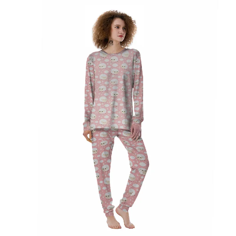 Sheep Cute Print Pattern Women's Pajamas Fall pajama sets