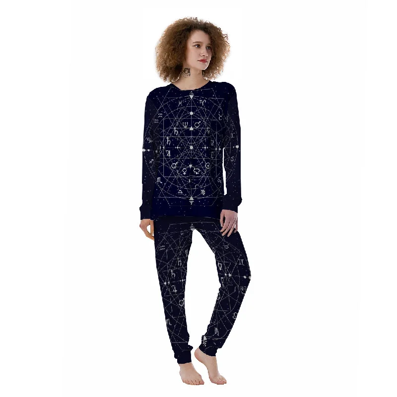 Signs Geometric Zodiac Print Women's Pajamas Best-selling pajama sets 2024