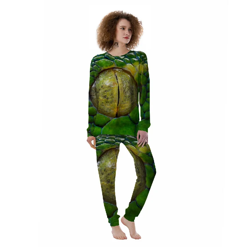 Snake Eye Green Print Women's Pajamas Cute pajama sets