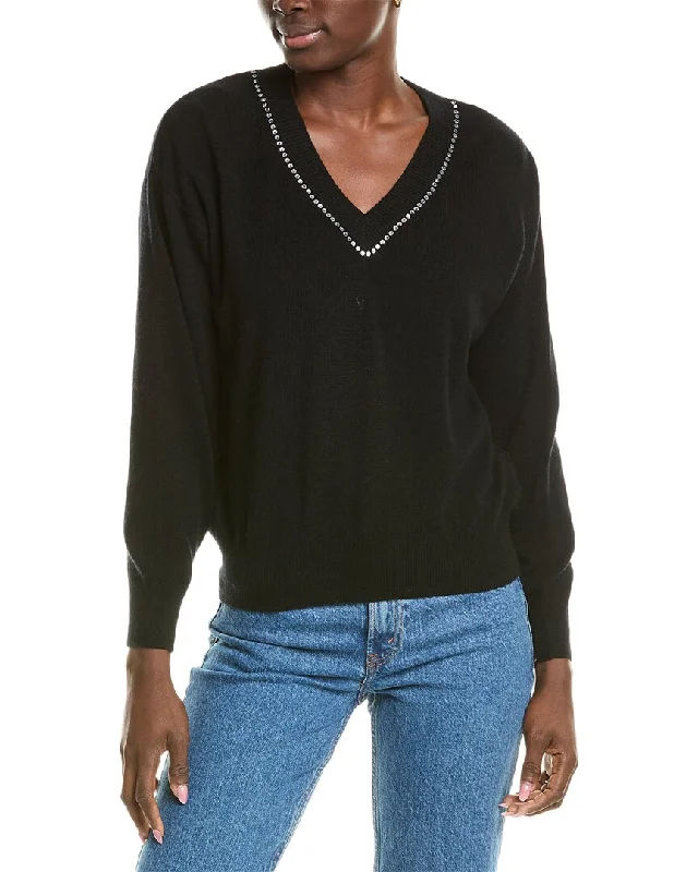 Brodie Cashmere Wool & Cashmere-Blend Hot Fix Studded Jumper Premium sweaters