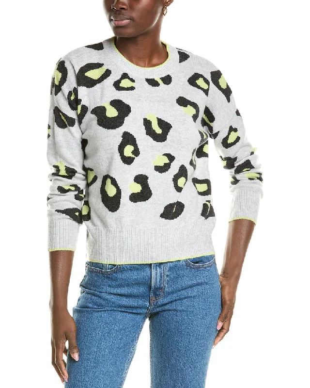 Brodie Cashmere Wool & Cashmere-Blend Intarsia Leopard Jumper Chunky knit sweaters