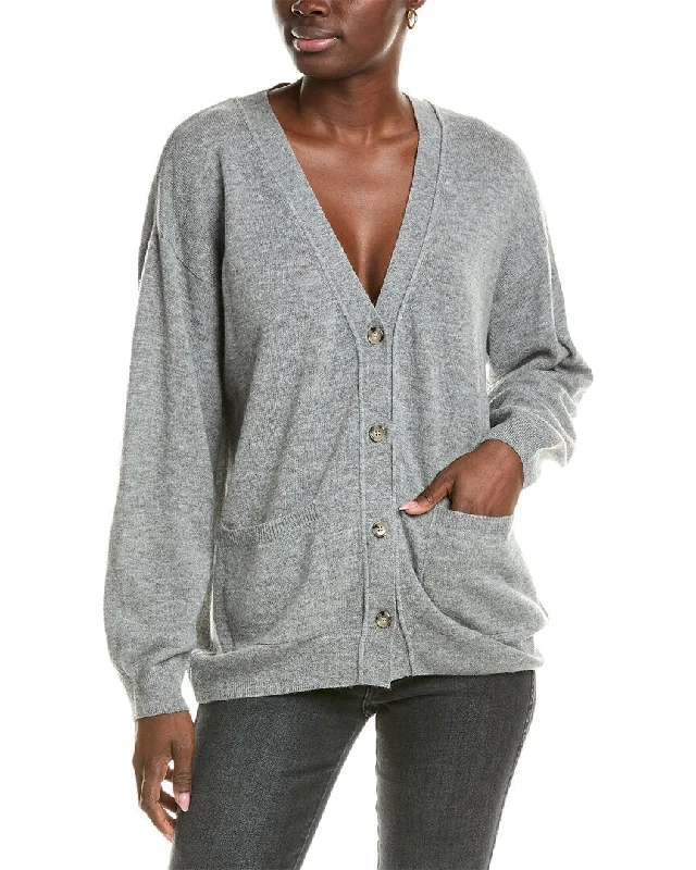 Brodie Cashmere Wool & Cashmere-Blend Roll Edge Luxe Cardigan Best sweaters for cozy nights