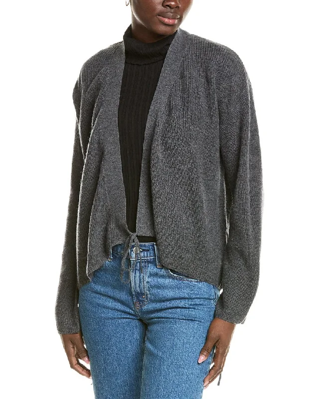 Brodie Cashmere Wool & Cashmere-Blend Ribbed Wrap Cardigan Acrylic sweaters