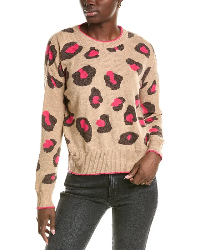 Brodie Cashmere Wool & Cashmere-Blend Intarsia Leopard Jumper Breathable sweaters