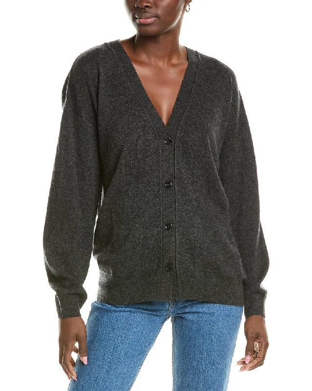 Brodie Cashmere Wool & Cashmere-Blend Roll Edge Luxe Cardigan Lightweight sweaters for spring