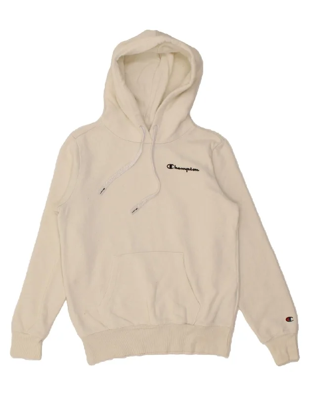 CHAMPION Womens Hoodie Jumper UK 6 XS White Travel-friendly sweaters