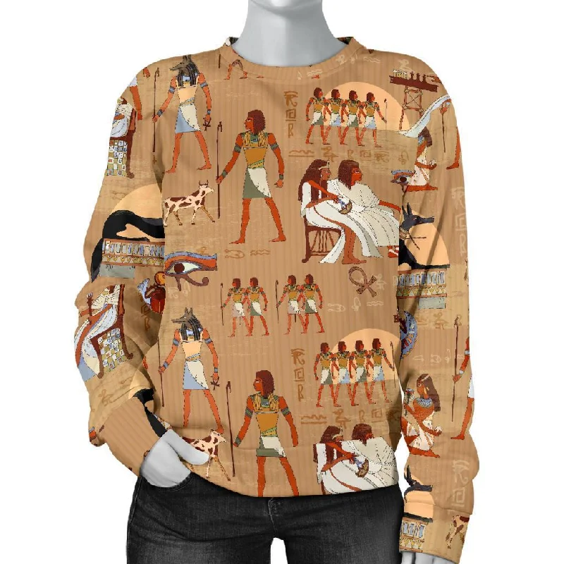 Egyptian Pattern Print Women's Sweatshirt Discounted sweaters