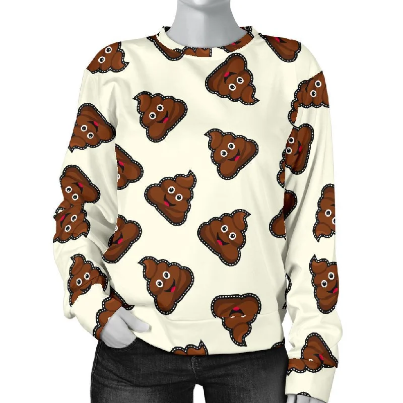 Emoji Poop Pattern Print Women's Sweatshirt Oversized sweaters