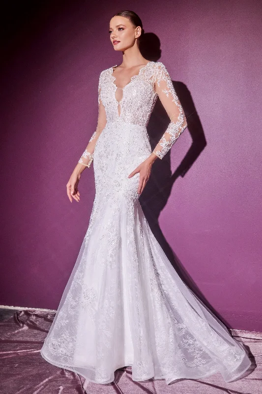 Cinderella Divine's CD951W: An Enchanting Embroidered Masterpiece for Unforgettable Occasions Soft Lace Gown