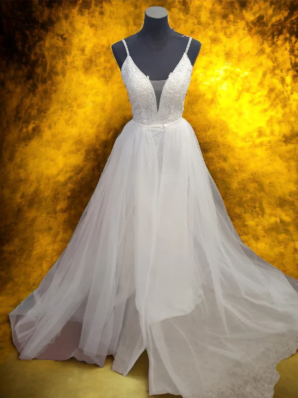 Fit & Flare with Optional Overskirt Full Skirt Wedding