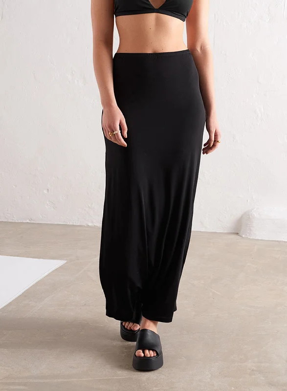 Black Sheer Tech Skirt Ruched unclassified skirts