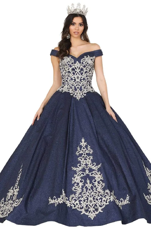 Dancing Queen - 1507 Embroidered Off-Shoulder Ballgown With Train Best party dresses for curvy figures