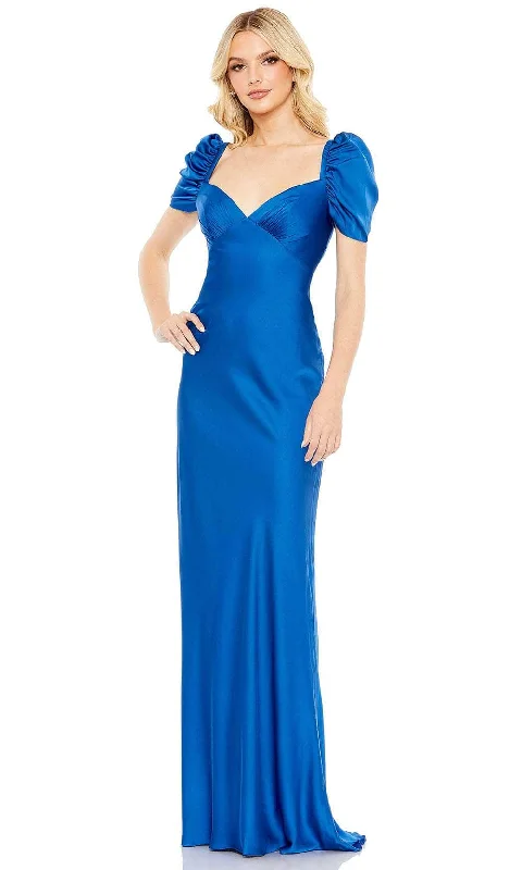 Ieena Duggal 68332 - Puff Sleeve Fitted Bodice Evening Dress Silk party dresses