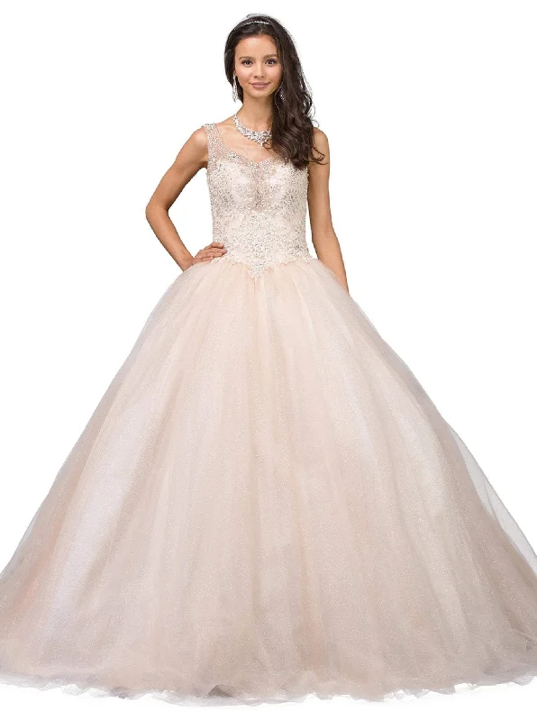 Dancing Queen - 1201 Sleeveless Embellished V-neck Quinceanera Ballgown New Year's Eve party dresses