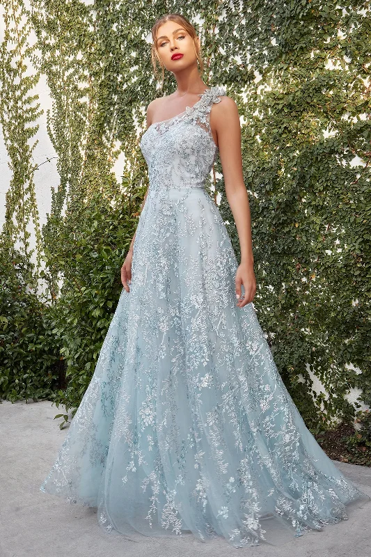 Allure Couture: Enchanting Evening Dress with Floral Embellishments and A-Line Grace Romantic floral dresses