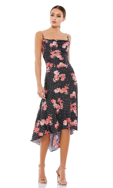 Black Floral-Print High-Low Party Dress 55392 Petite floral dresses