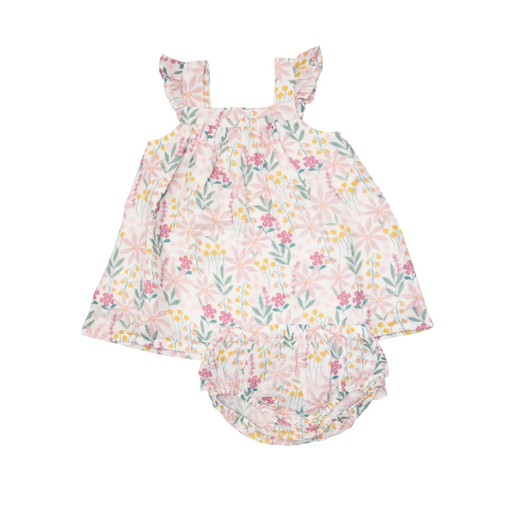 Sundress with Diaper Cover - Pinwheel Floral Cute floral print summer dresses