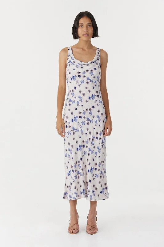 Third Form Blue Bell Cowl Slip Dress - Floral Fashion-forward floral dresses