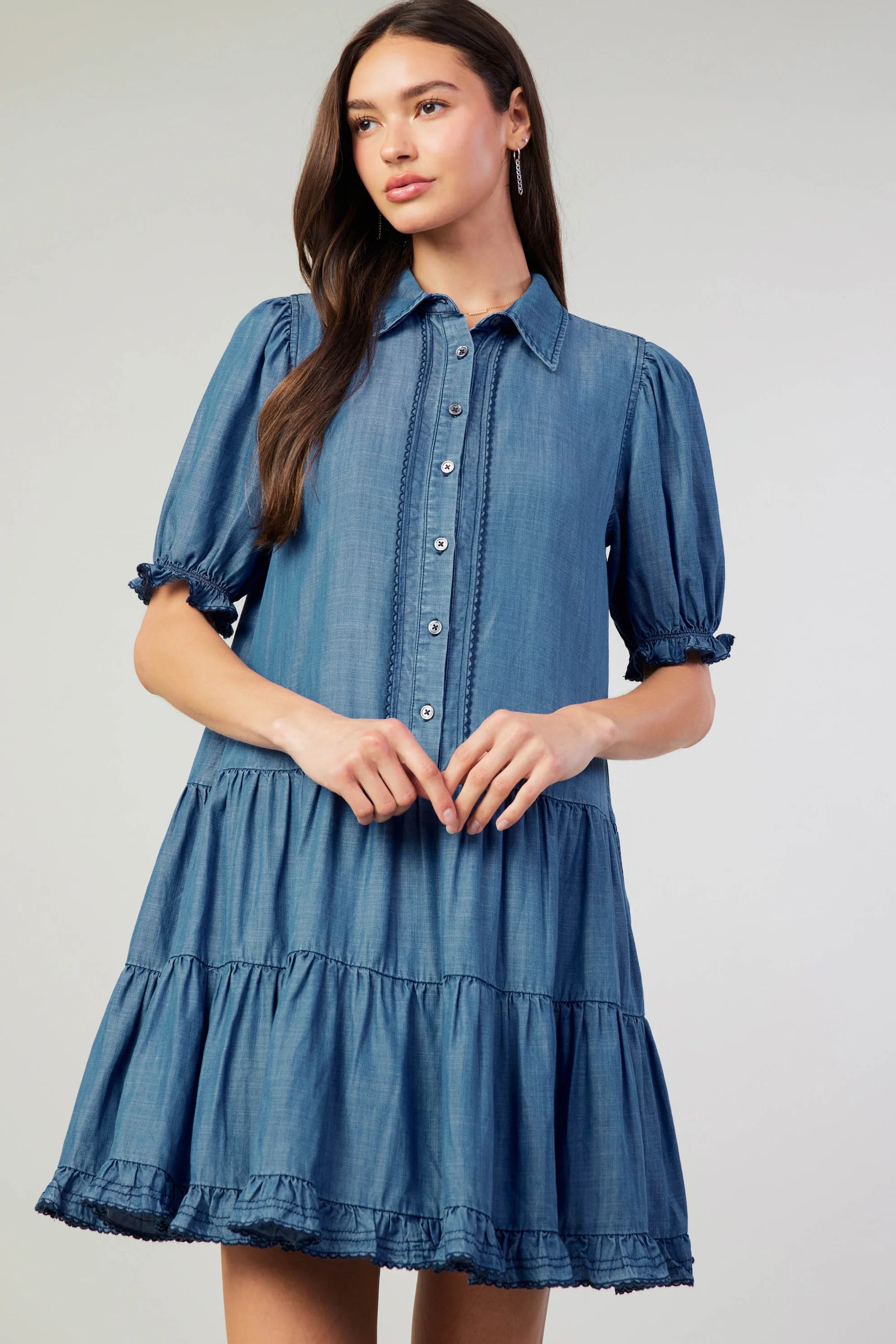 Julia Dress  | Chambray Embroidered unclassified dresses