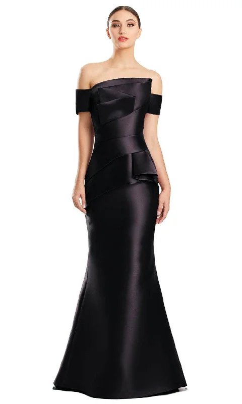 Alexander by Daymor 1878F23 - Pleated Mermaid Evening Gown Open-back unclassified dresses