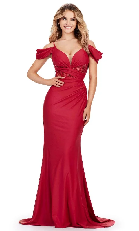 Ashley Lauren 11536 - Cold Shoulder Jersey Prom Gown Elegant unclassified dresses