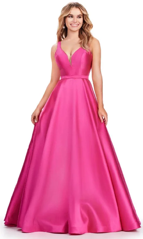 Ashley Lauren 11541 - Mikado V-Neck Prom Dress Open-back unclassified dresses