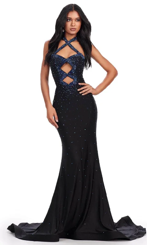 Ashley Lauren 11578 - Halter Beaded Evening Gown Comfortable unclassified dresses