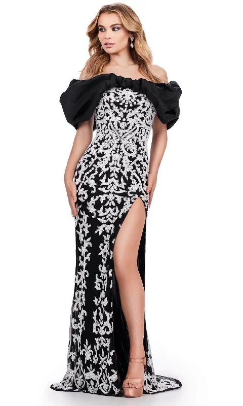 Ashley Lauren 11581 - Oversized Bow Prom Dress Printed unclassified dresses