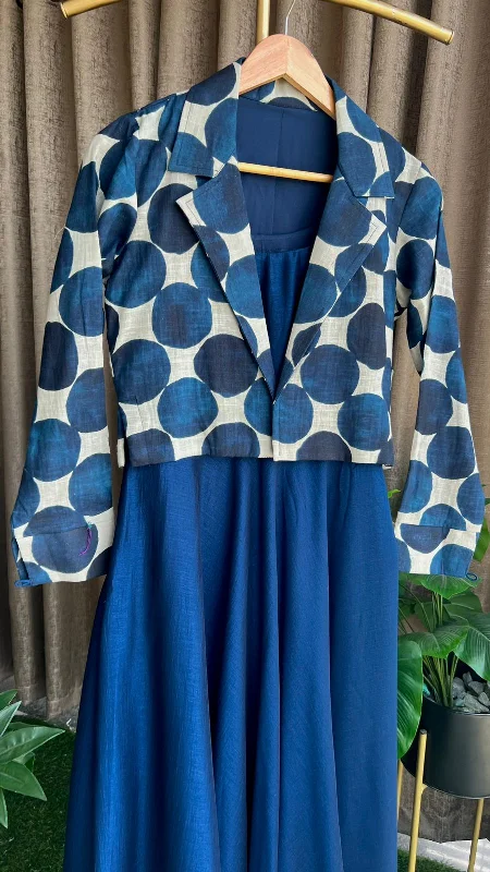 Blue spaghetti dress & blazer coord sets Flowy unclassified dresses