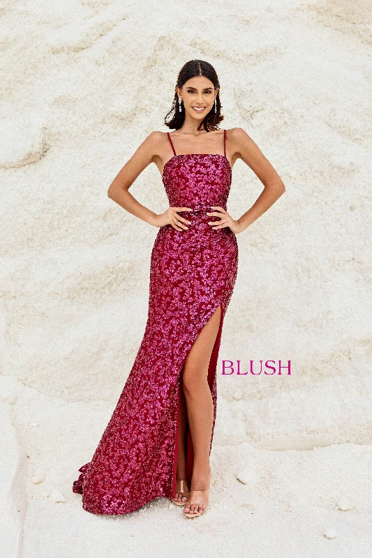 Blush by Alexia Designs 12165 - Straight Across Sparkly Prom Gown Cocktail unclassified dresses